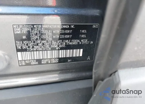 2022 Toyota Rav4 Le from USA, damaged, VIN 2T3H1RFV8NC201236